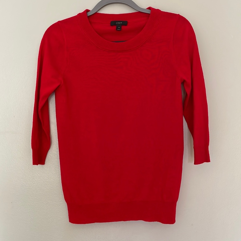 J. Crew Bold Red Crew Neck Sweater